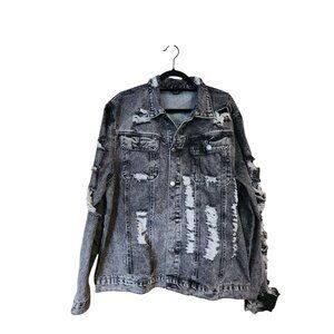 Manfinity  Distressed Denim Jean Jacket Mens Size XL
